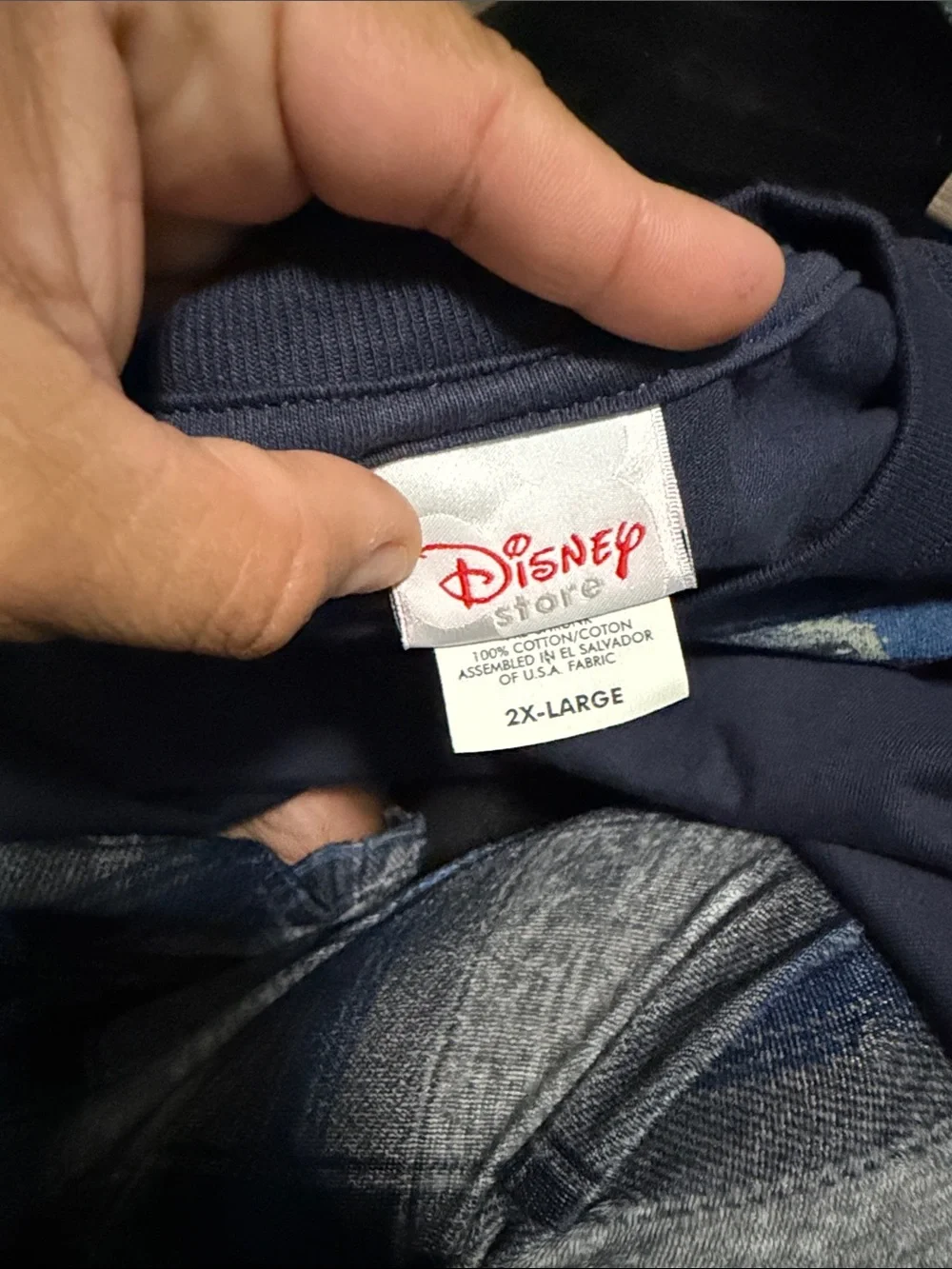 Disney Navy Tee with Teal Cartoon Cat Lounge Graphic